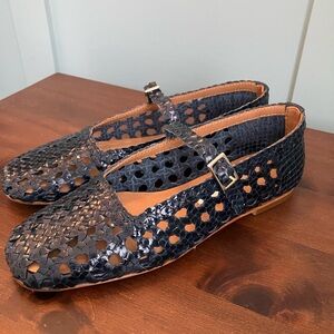 Miista navy woven mary jane